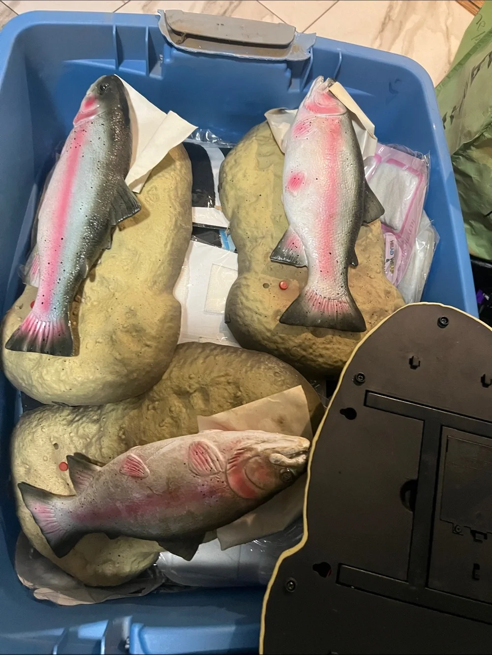 Lifelike Pink & Green Rainbow Trout Aquarium Ornament - 11 pieces just for $200
